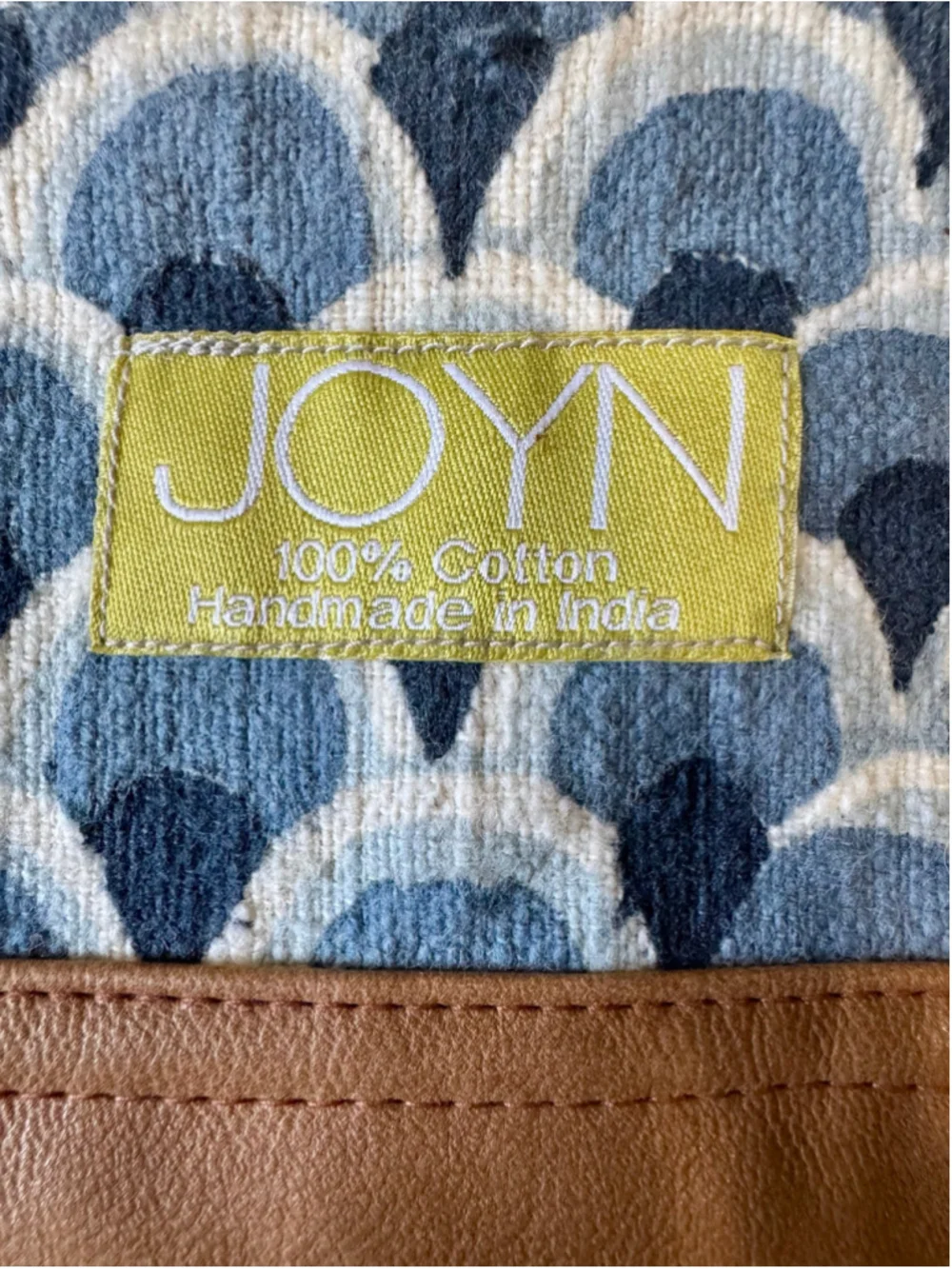 Women's JOYN Blue & Brown Patterned Cotton Cosmetic/Accessory Pouch NWT